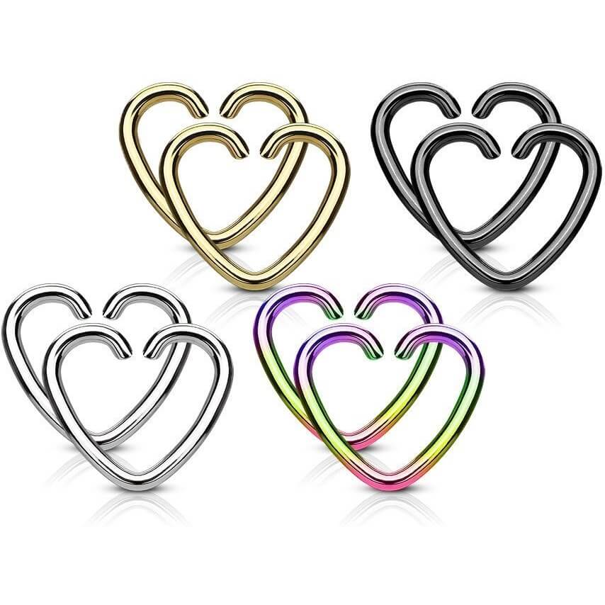 Anello Piercing Cuore Pieghevole