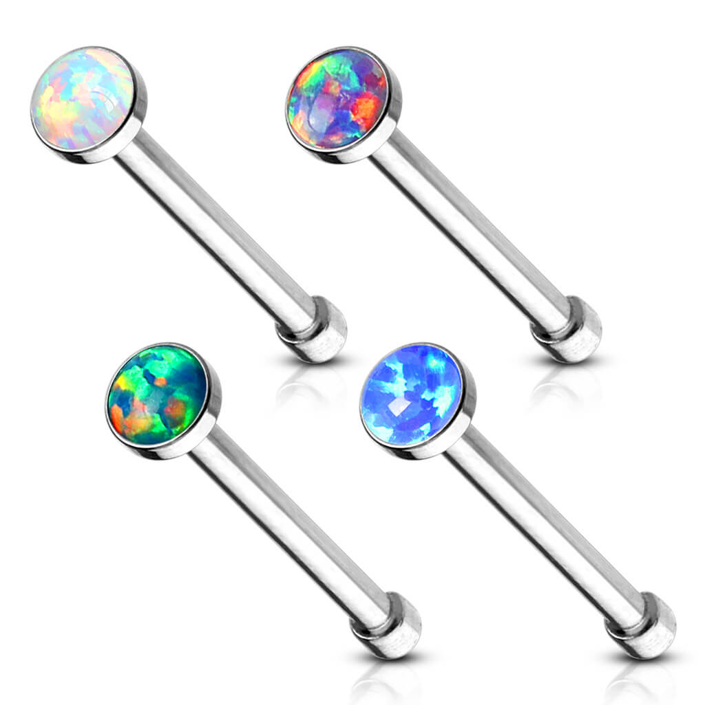 Stud Nasale Argento e opale