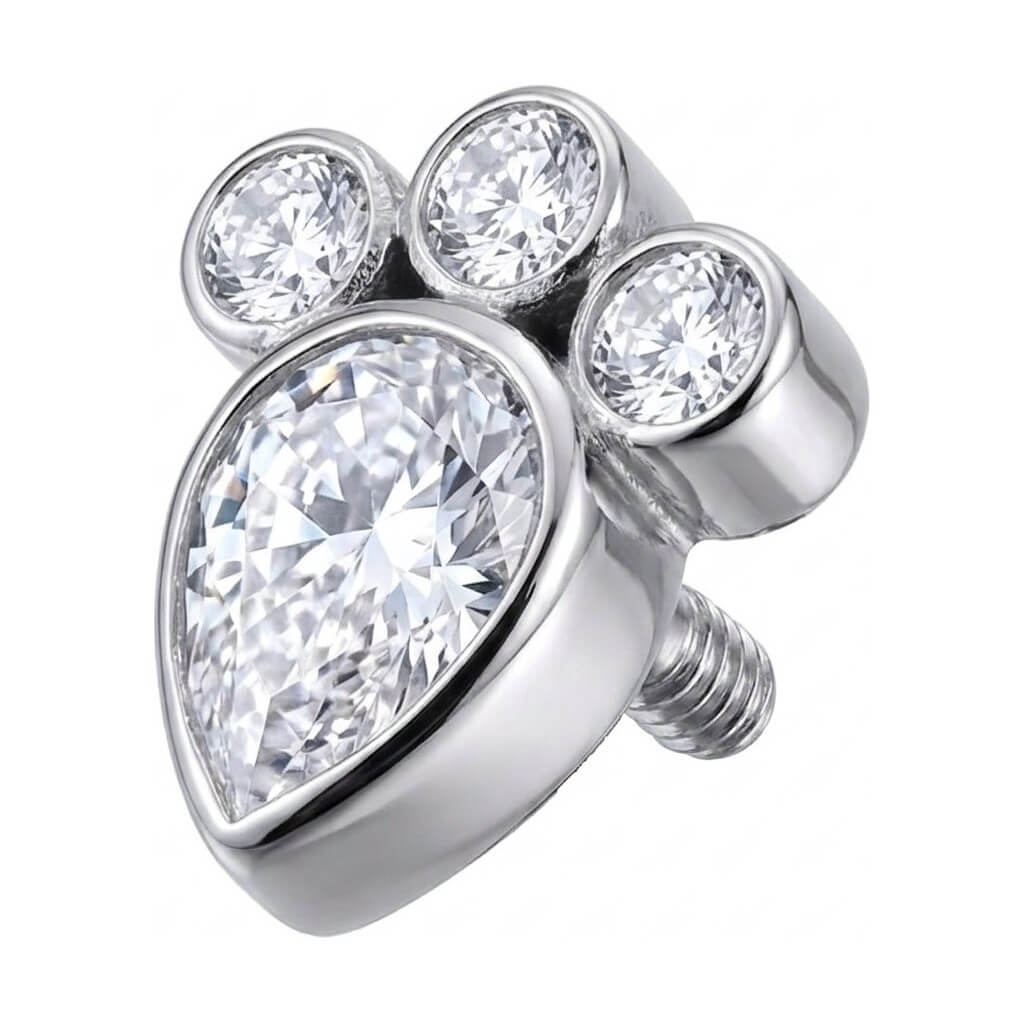Titanium Top Paw Print Zirconia Internally Threaded