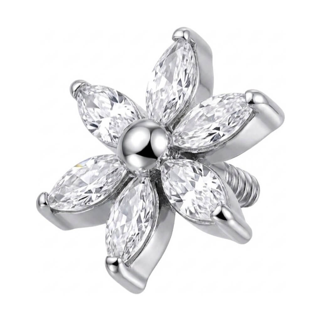Titanium Top Marquise Petal Flower Internally Threaded