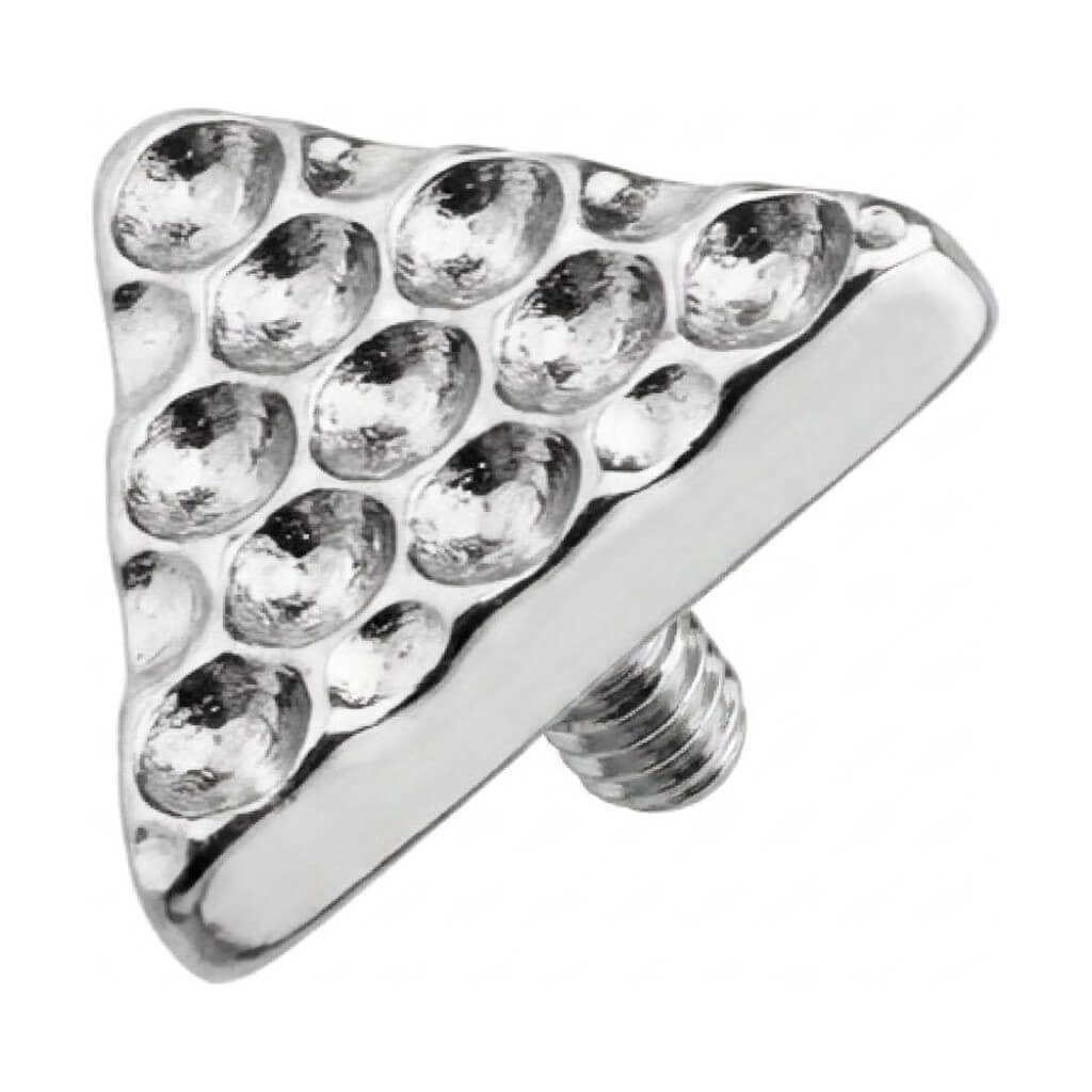 Titanium Top Hammered Texture Triangle Internally Threaded
