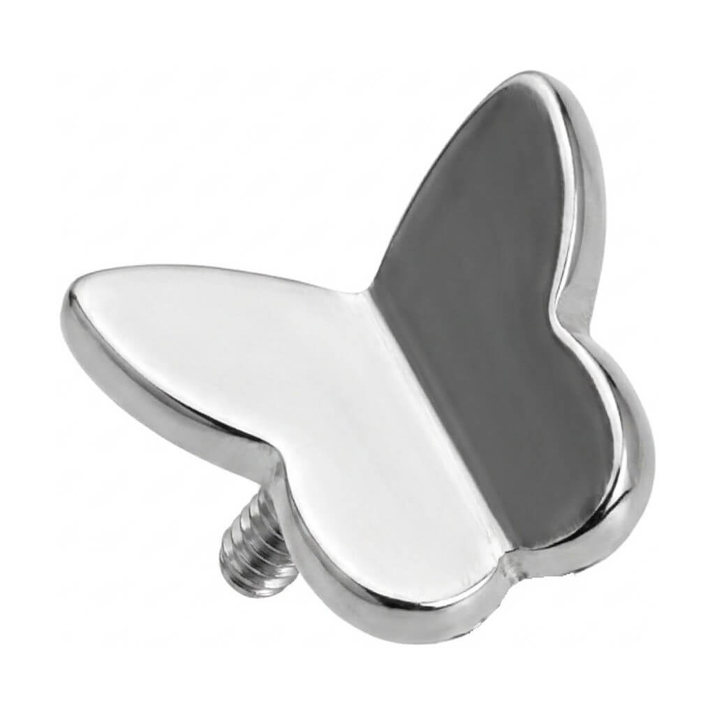 Titanium Top Flying Butterfly Silhouette Internally Threaded
