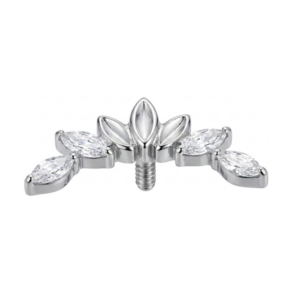 Titanium Top Marquise Zirconia Fan Arc Internally Threaded