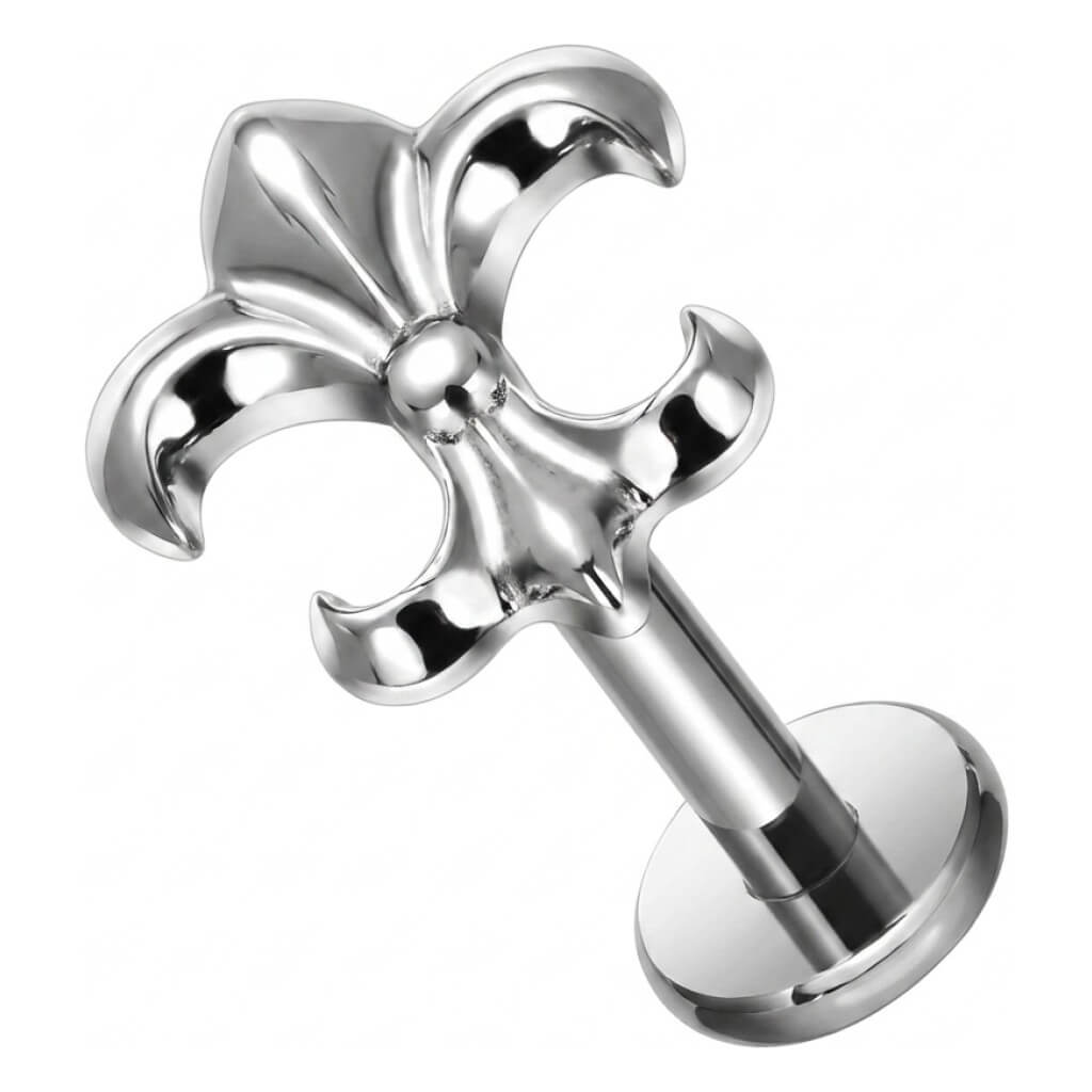 Titanium Labret Fleur de Lis Internally Threaded