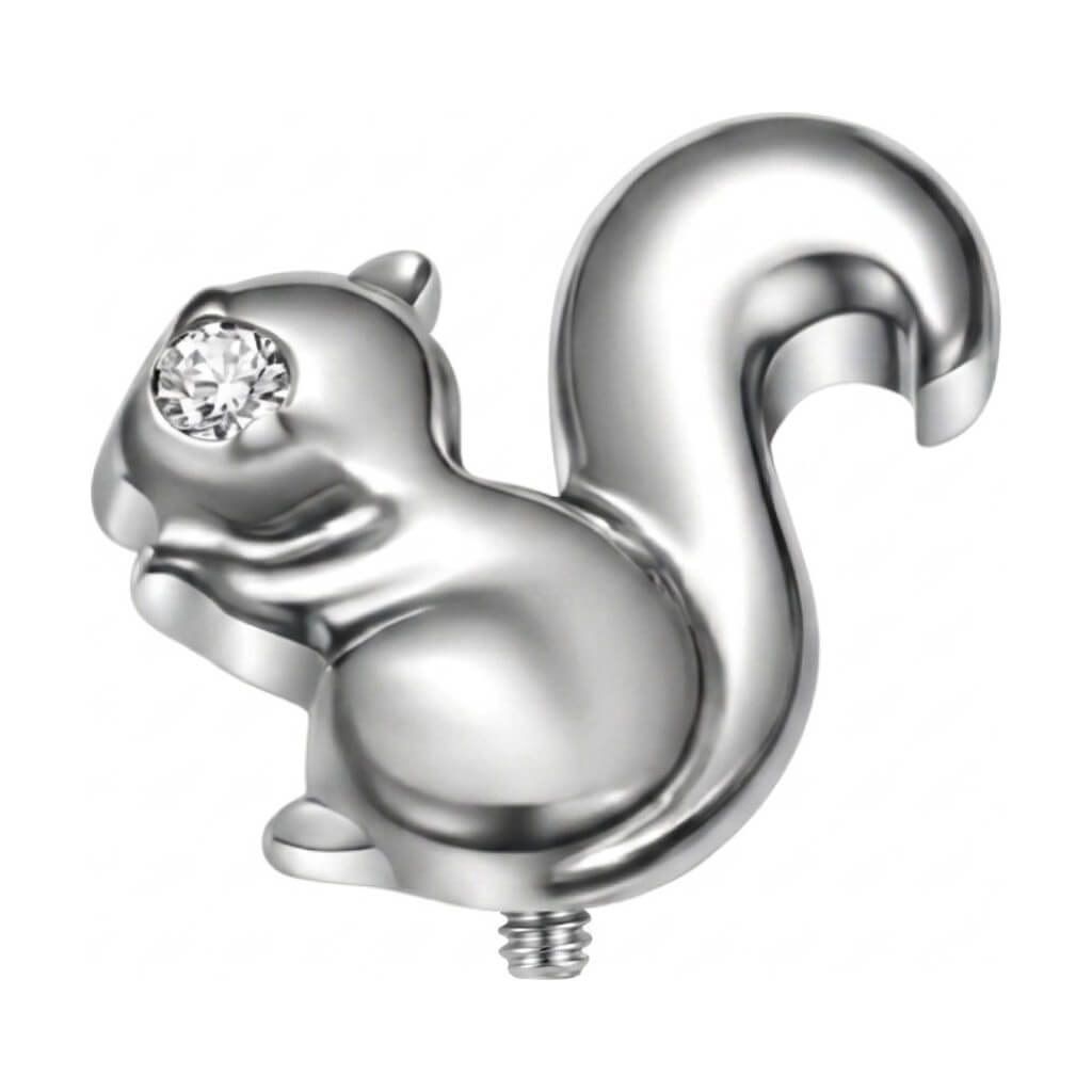 Titanium Top Squirrel with Stone Eye Internally Threaded