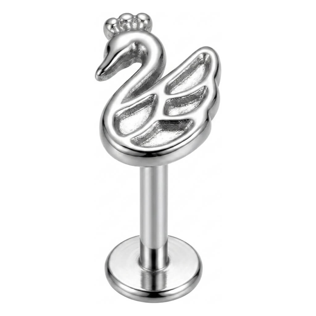 Titanium Labret Swan Internally Threaded