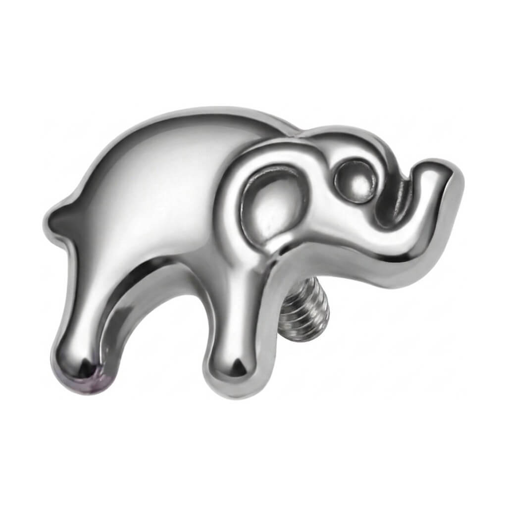 Titanium Top Elephant With Raised Trunk Internally Threaded