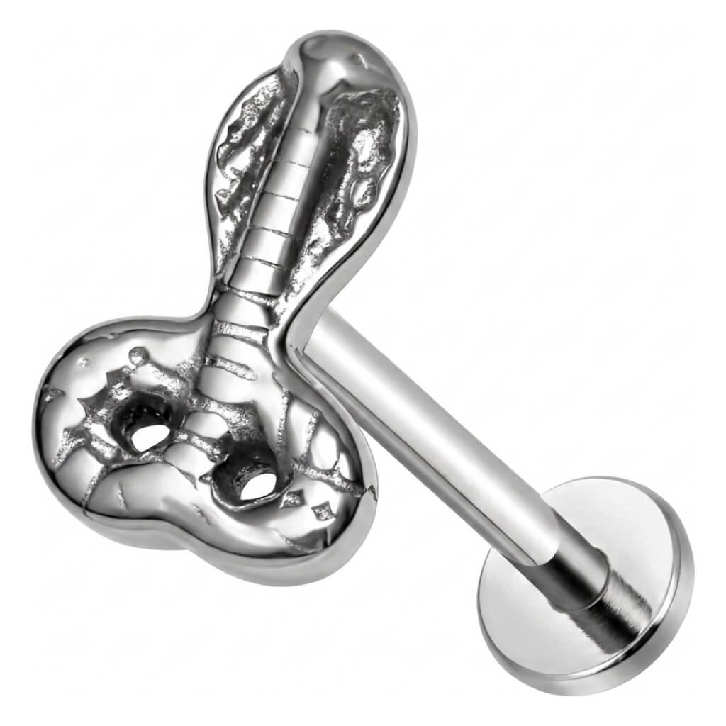 Titanium Labret Cobra Internally Threaded