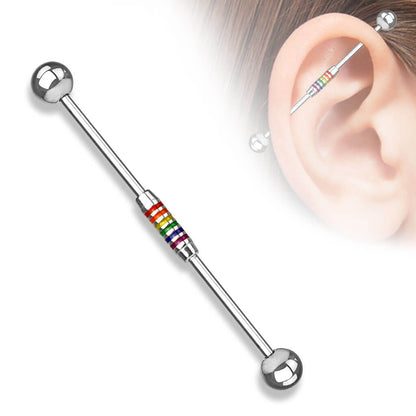 Barbell Industrial Strisce arcobaleno