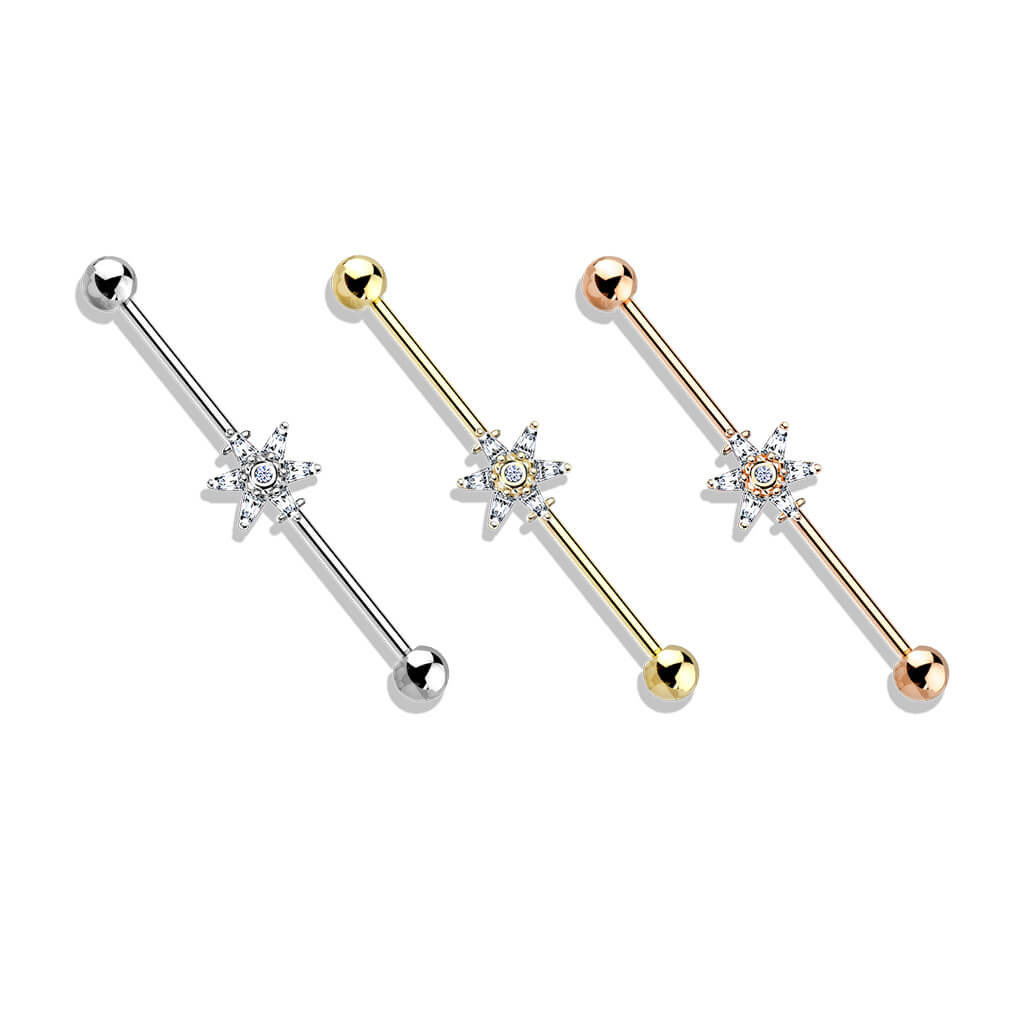 Industrial Barbell Flower Zirconia