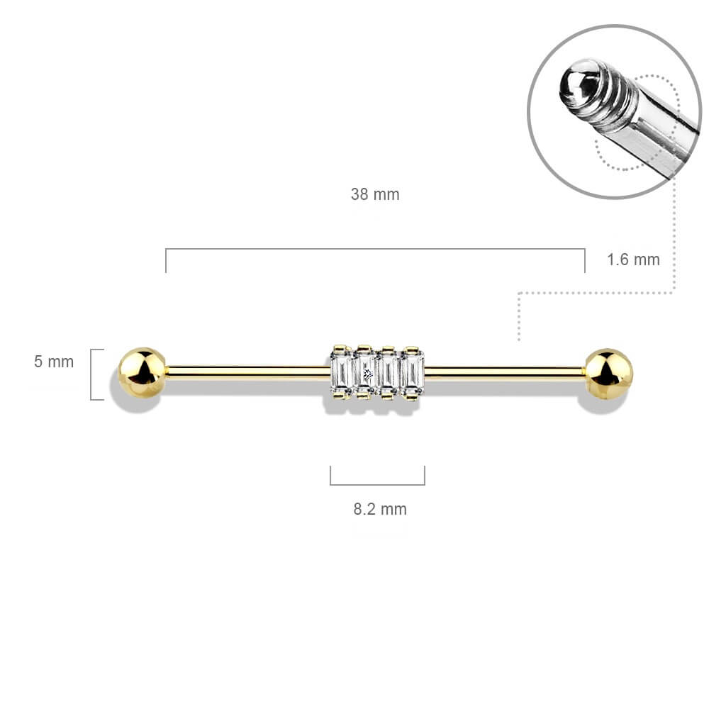 Barbell Industrial 4 Circonitas cuadradas