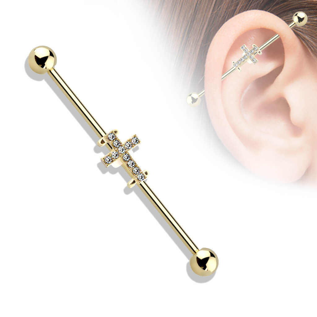 Barbell Industrial Croce in zircone