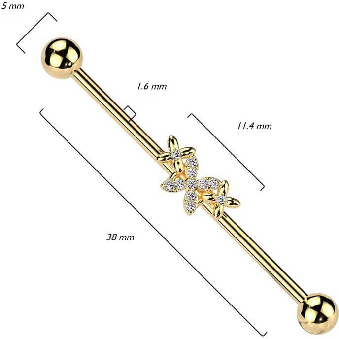 Barbell Industrial Farfalla di Zirconi