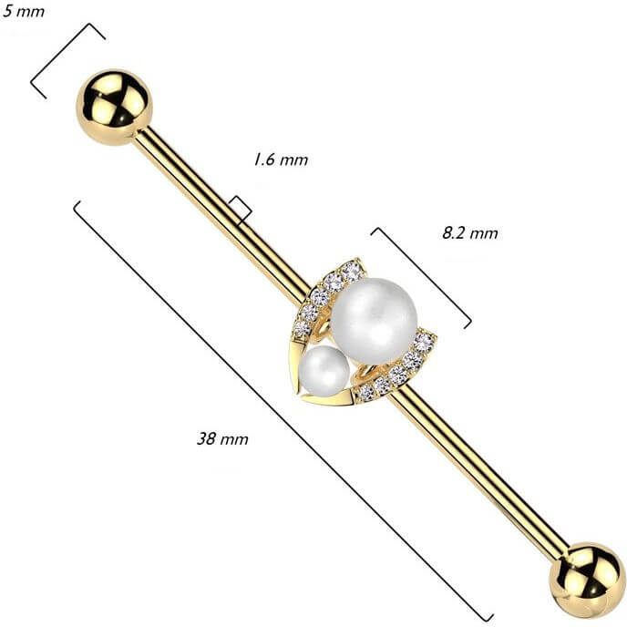 Industrial Barbell horseshoe zirconia