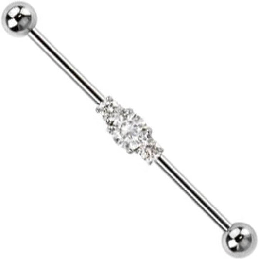 Industrial Barbell Ball Silver 3 Zirconia