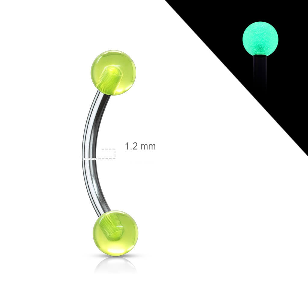 Eyebrow Piercing Acrylic Ball Glow in the Dark