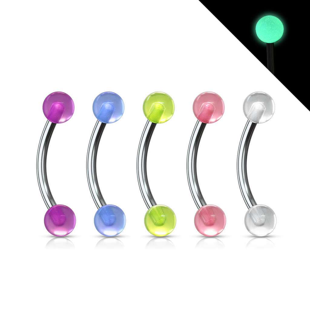 Eyebrow Piercing Acrylic Ball Glow in the Dark