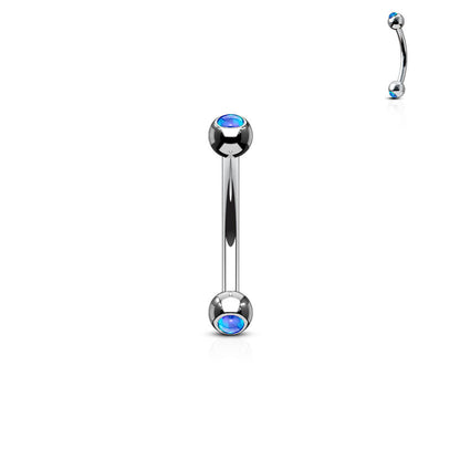 Eyebrow Piercing Ball Silver Opal