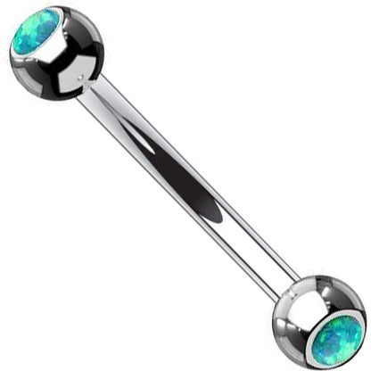 Eyebrow Piercing Ball Silver Opal