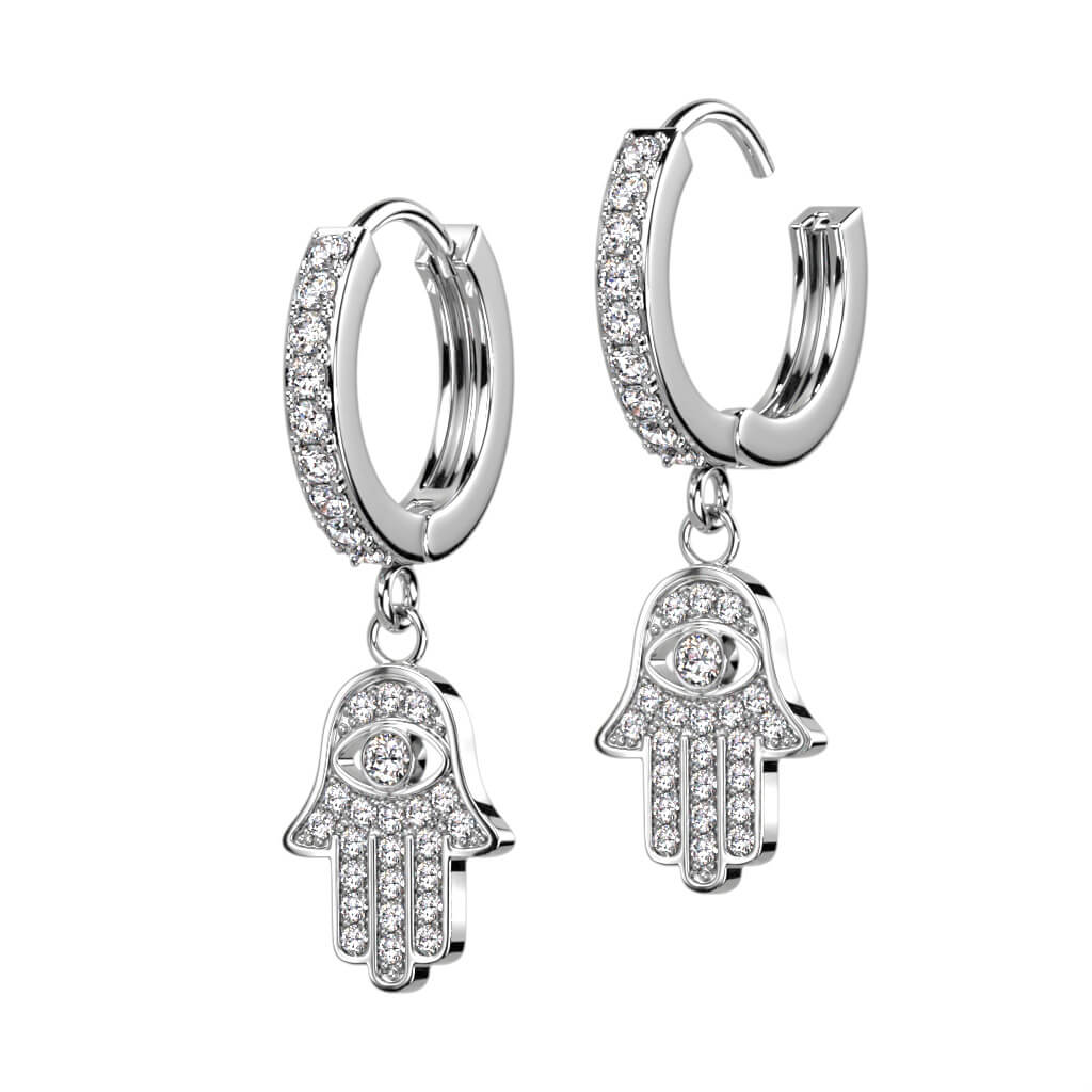 Hamsa dangle Zirconia Clicker