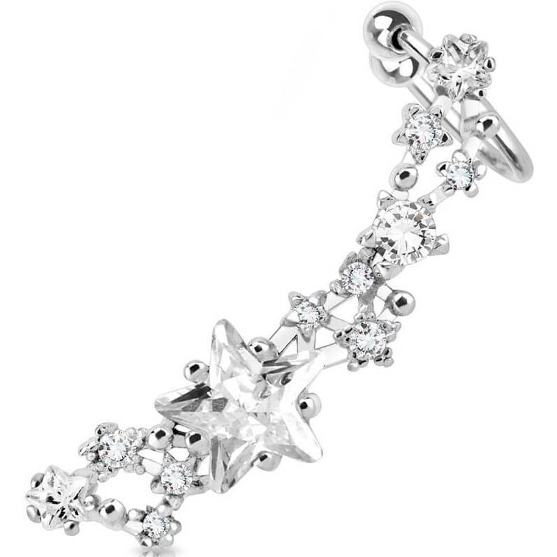 Earcuff Ear Cuff Estrella Plata Circonita