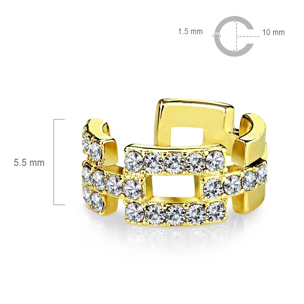 Earcuff Ear Cuff Square Zirconia Bendable