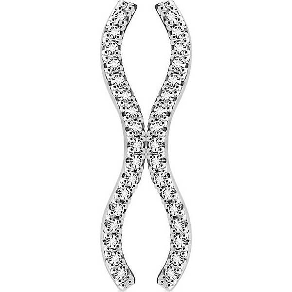 Boucle d'Oreille Grimpante Zircone Vague