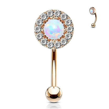 Eyebrow Piercing Opal Zirconia