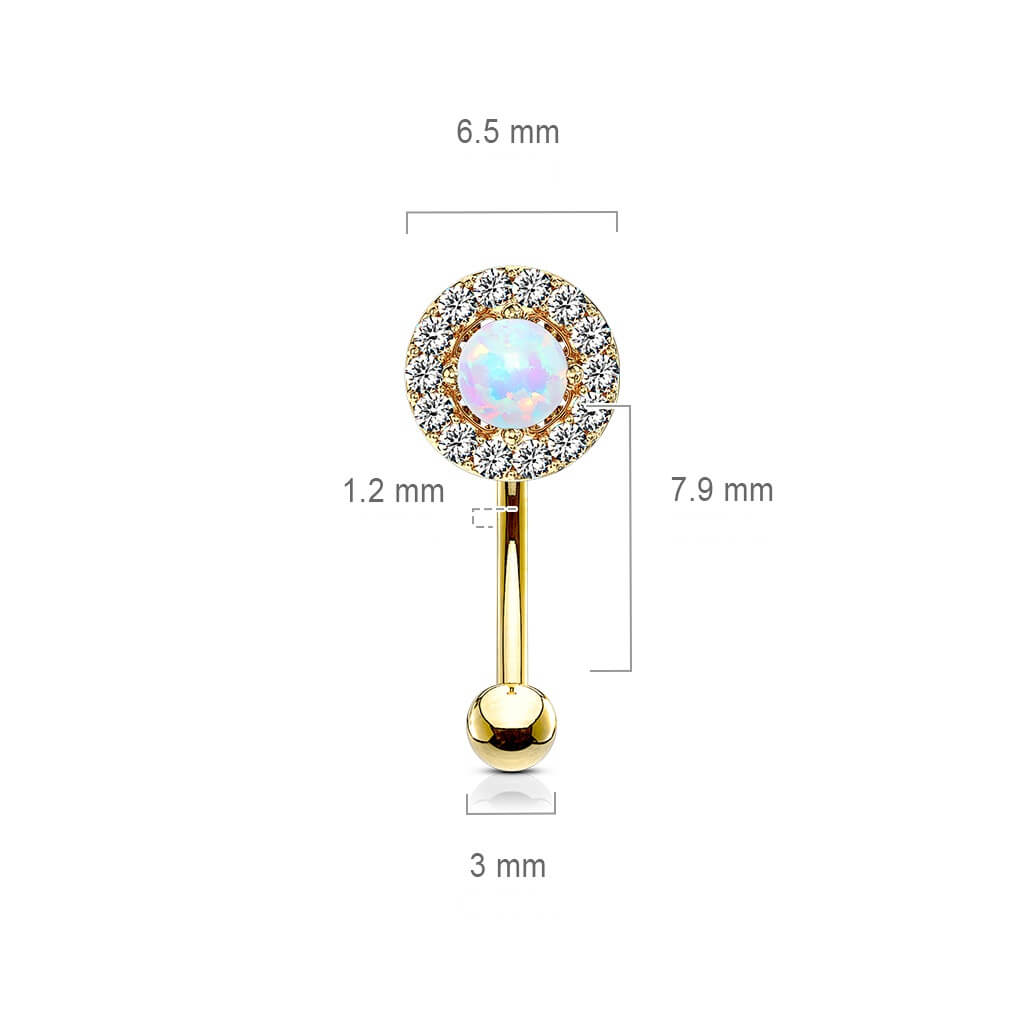 Augenbrauenpiercing Opal Zirkonia