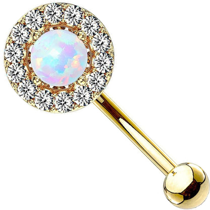 Eyebrow Piercing Opal Zirconia