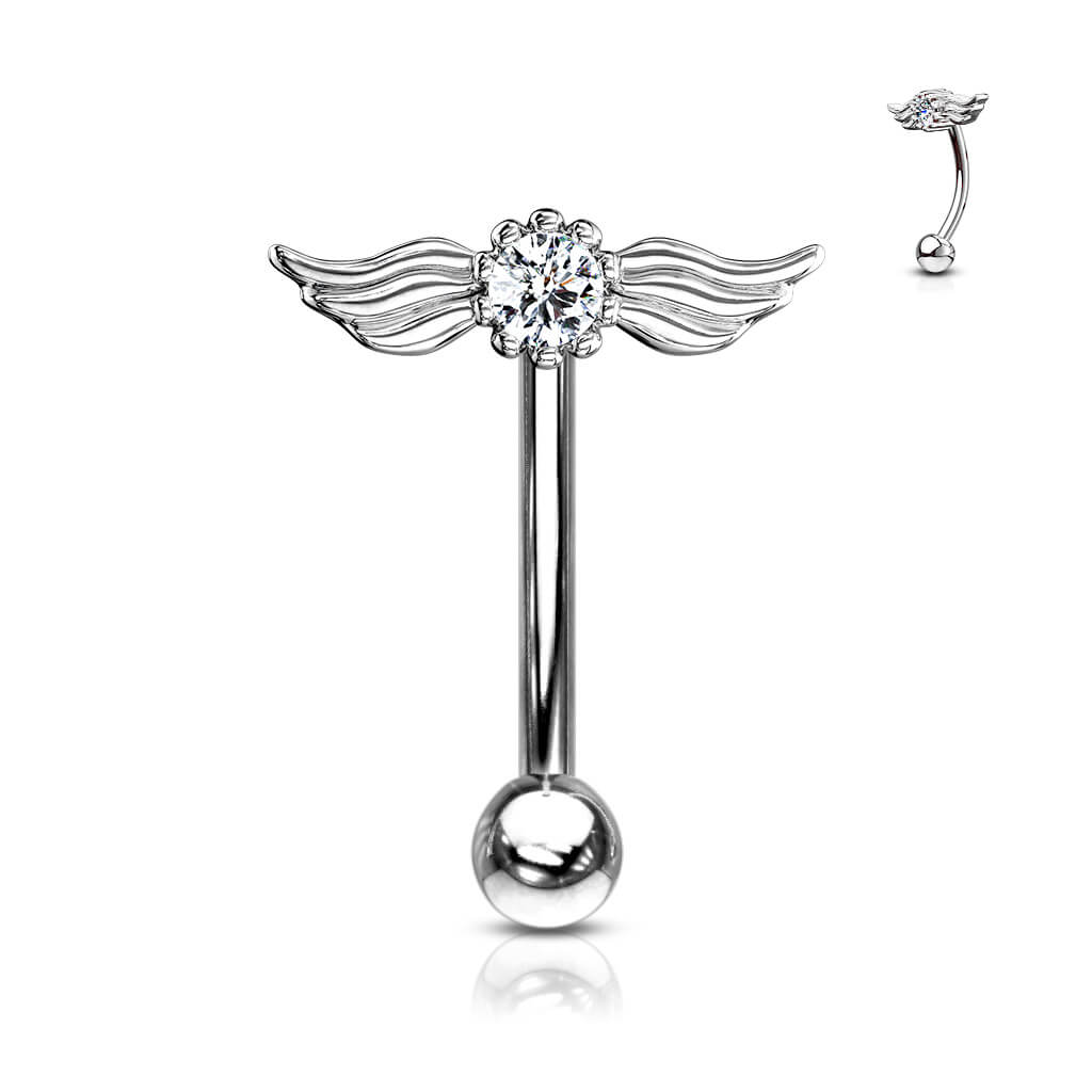 Eyebrow Piercing AngelWings Zirconia