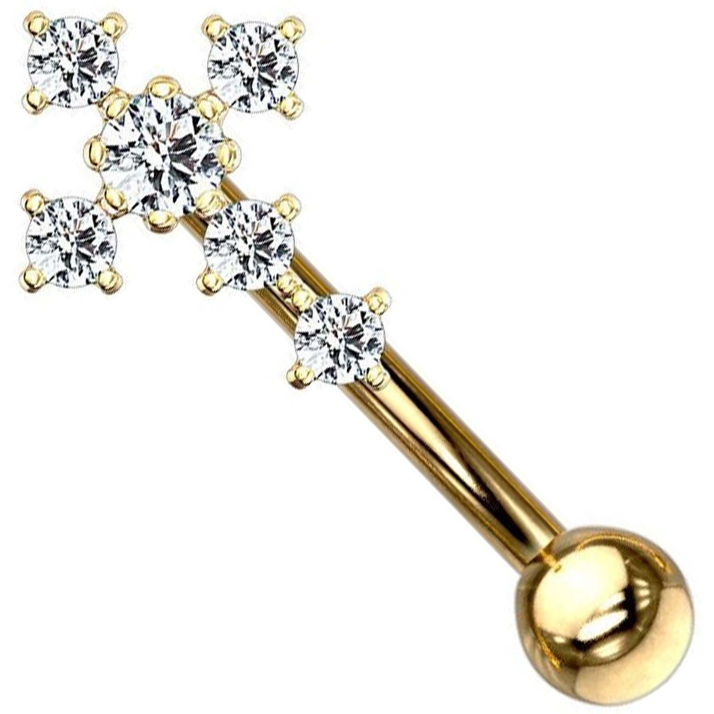 Eyebrow Piercing Cross Zirconia