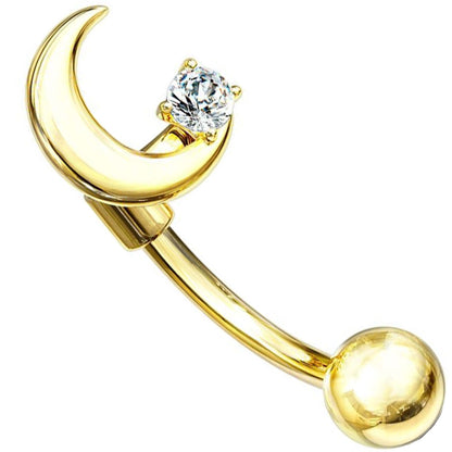 Piercing Sopracciglio Luna con zircone