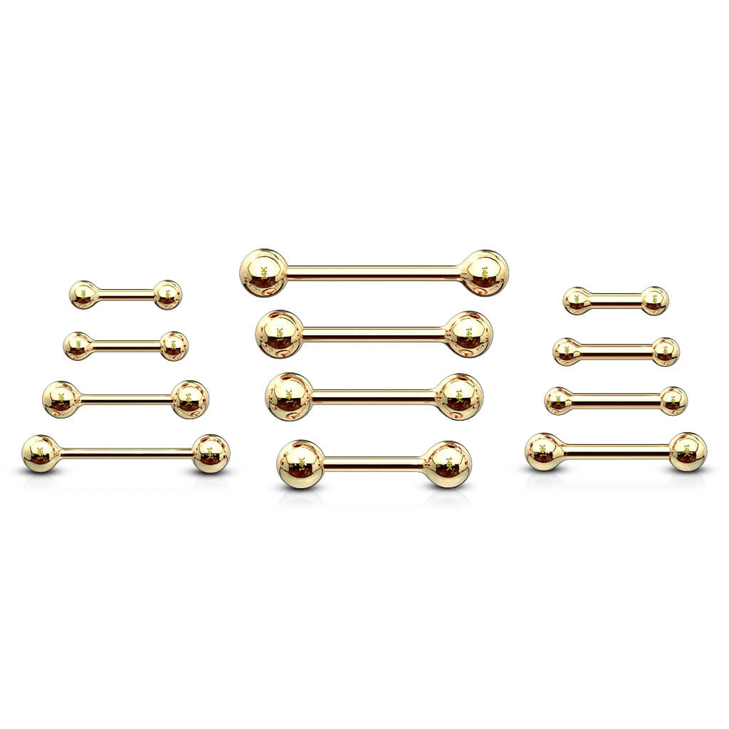 Oro 14 kt Barbell Sfera 