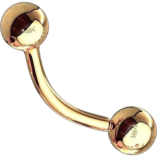 Oro 14 kt Barbell Curvo Sfera 