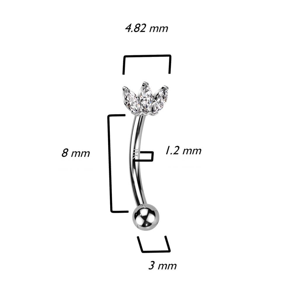 Or 14kt Sourcil 3 Zircone