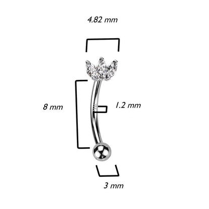 Or 14kt Sourcil 3 Zircone