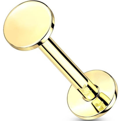 Oro 14kt Circulo plano Push In Labret