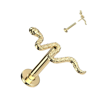 Oro 14kt Serpiente Push In Labret