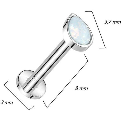 Or 14kt Labret Opale  Goutte Enfoncer