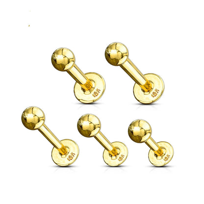 Oro 14kt Bola Labret