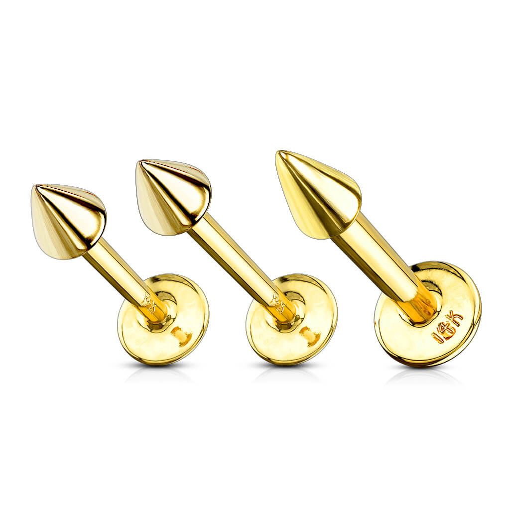 14 Karat Gold Labret Stachel Gelbgold Weißgold