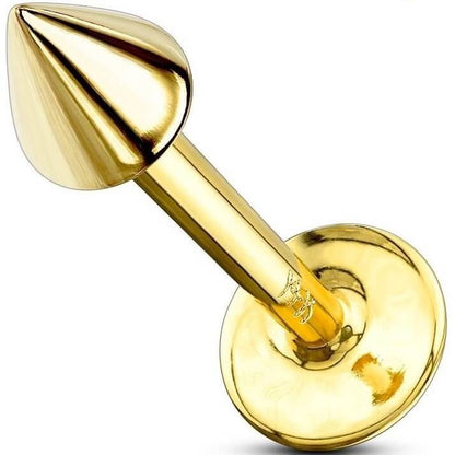 14 Karat Gold Labret Stachel Gelbgold Weißgold