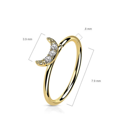 14 Karat Gold Ring Ring Mond Zirkonia Gelbgold Weißgold Biegbar