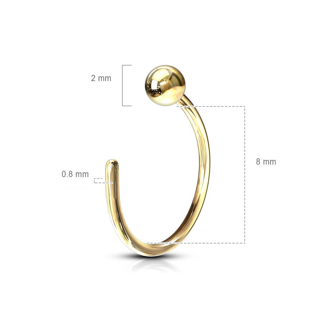 14 Karat Gold Nasenstecker Hoop Halber Hoop Ring