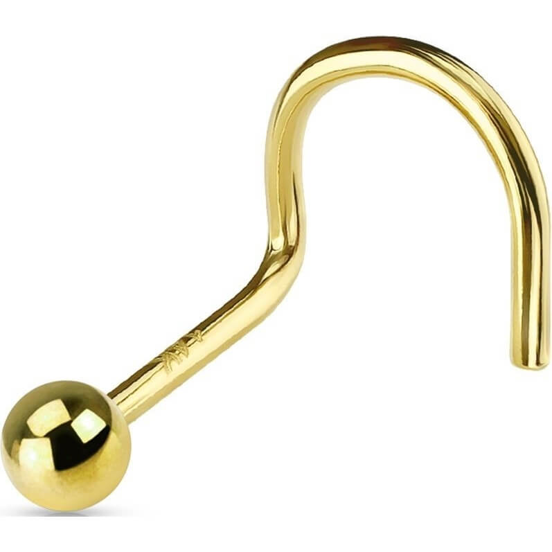 Oro 14kt Nariz Screw Bola