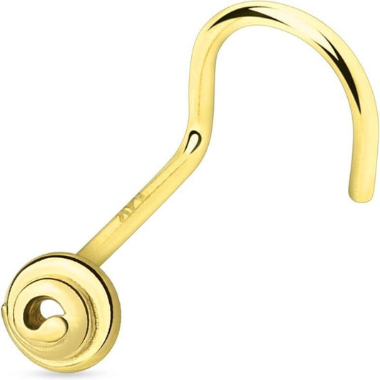 Oro 14kt Nariz Screw espiral