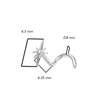 Oro 14kt Nariz Screw Estrella