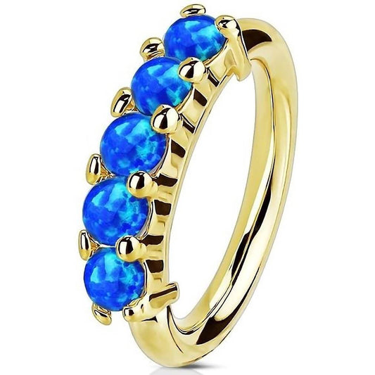 14 Karat Gold Ring 5 Opal Gelbgold Weißgold Biegbar