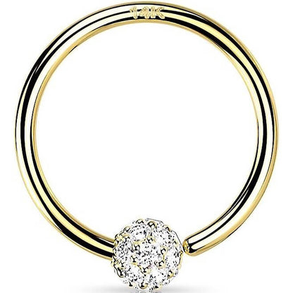 Solid Gold 14 Carat Ring Zirconia Bendable